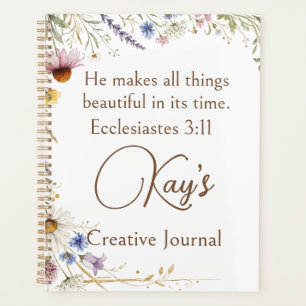 Poet Aesthetic, Monogram Watercolor Whimsical Gold Planner