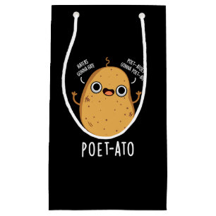 Poet-ato Funny Veggie Potato Pun Dark BG Small Gift Bag
