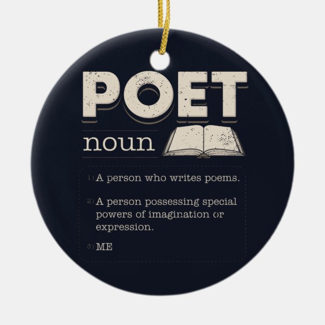 Poet Definition Funny Laureate Novelty Ceramic Ornament (Front)