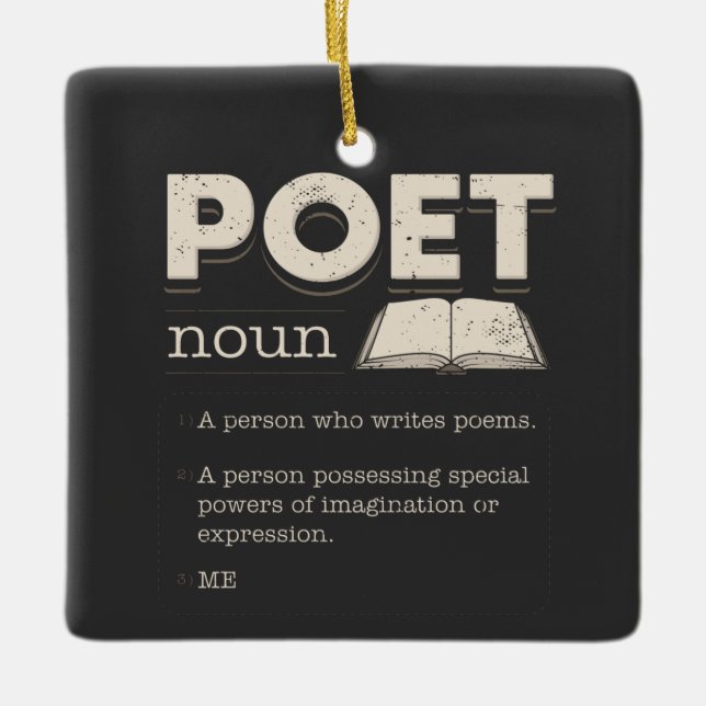 Poet Definition Funny Laureate Novelty Ceramic Ornament (Front)