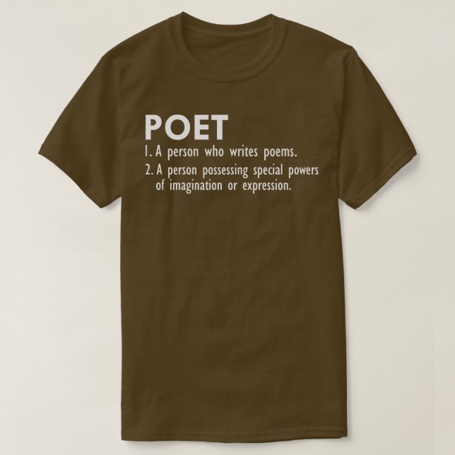 Poet Definition w T-Shirt (Design Front)