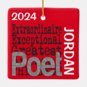 Poet Extraordinaire CUSTOM Ceramic Ornament