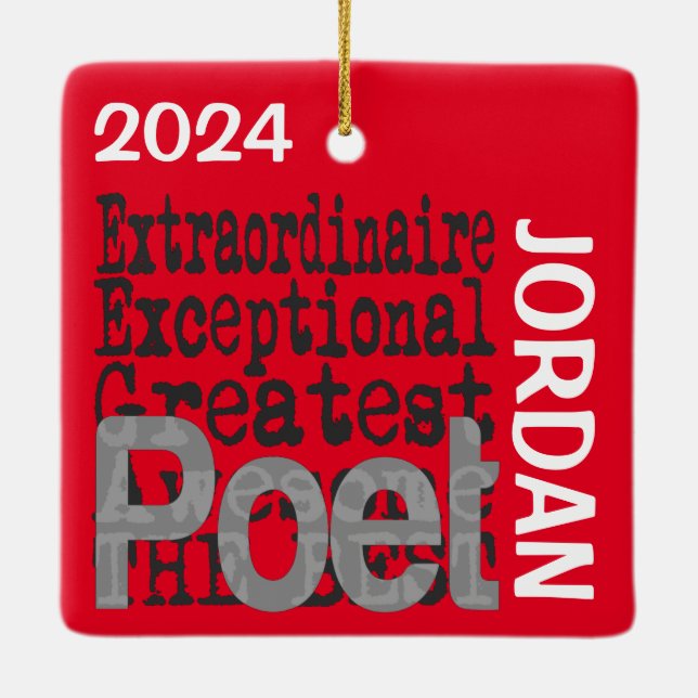 Poet Extraordinaire CUSTOM Ceramic Ornament (Back)