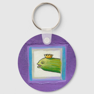 Poet pickle? eel? king? attitude fun painting art key ring