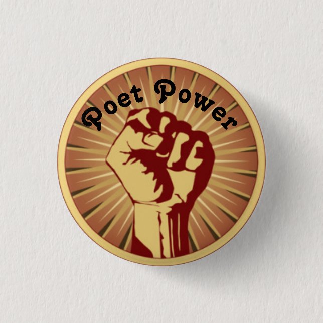 Poet Power 2 3 Cm Round Badge (Front)