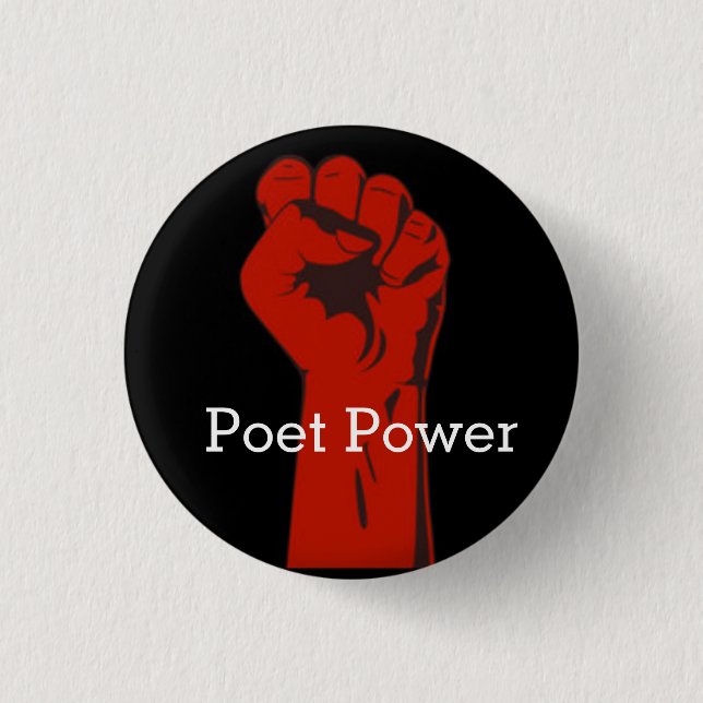 Poet Power 3 Cm Round Badge (Front)