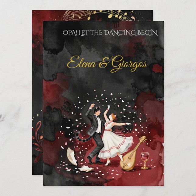 Poetic Abstract Wedding  Invitation (Front/Back)