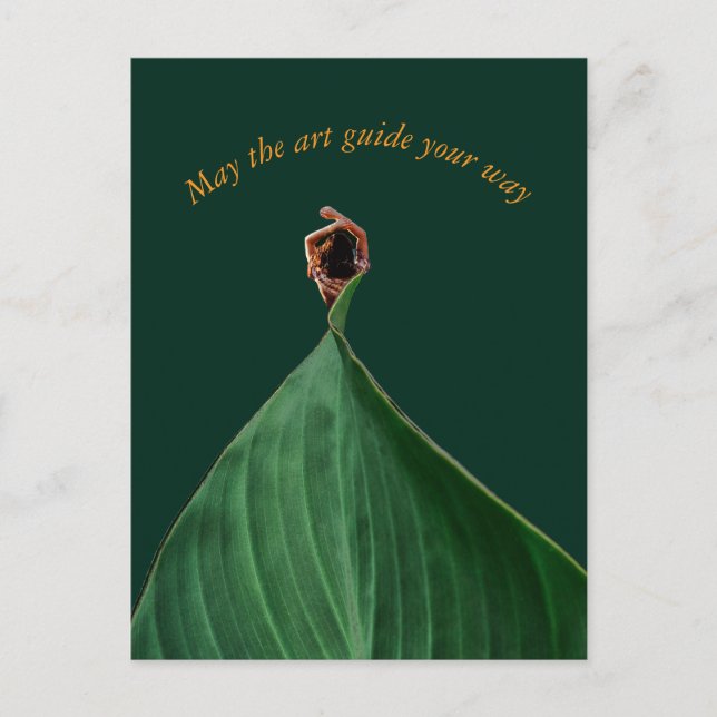 Poetic Botanical Collage with Deep Blue Symbolism Postcard (Front)