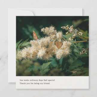 Poetic forest butterflies Thank You for Friendship Card