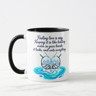 Poetic Relationship Quote & Hands Illustration Mug