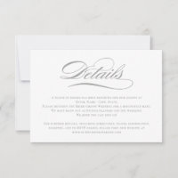 Poetic Script EDITABLE COLOR Wedding Details Card