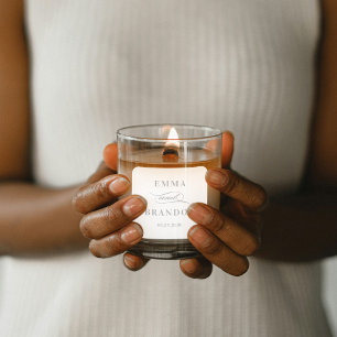 Poetic Script Editable Colour Wedding Favour Stick Square Sticker