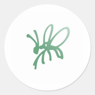 Poetica Bug Green Classic Round Sticker