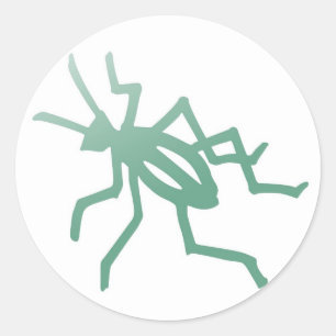 Poetica Green Cricket Classic Round Sticker