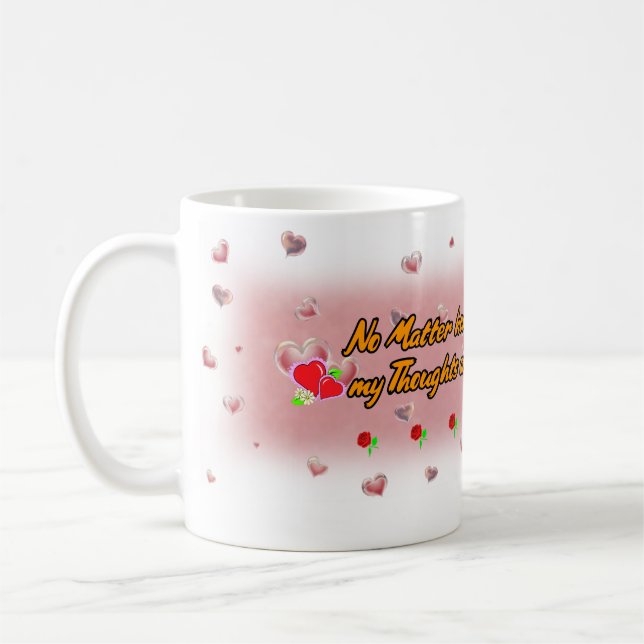 Poetry and Bubbles on a White Ceramic Coffee Mug (Left)