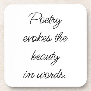 Poetry Evokes Hard Plastic Coaster