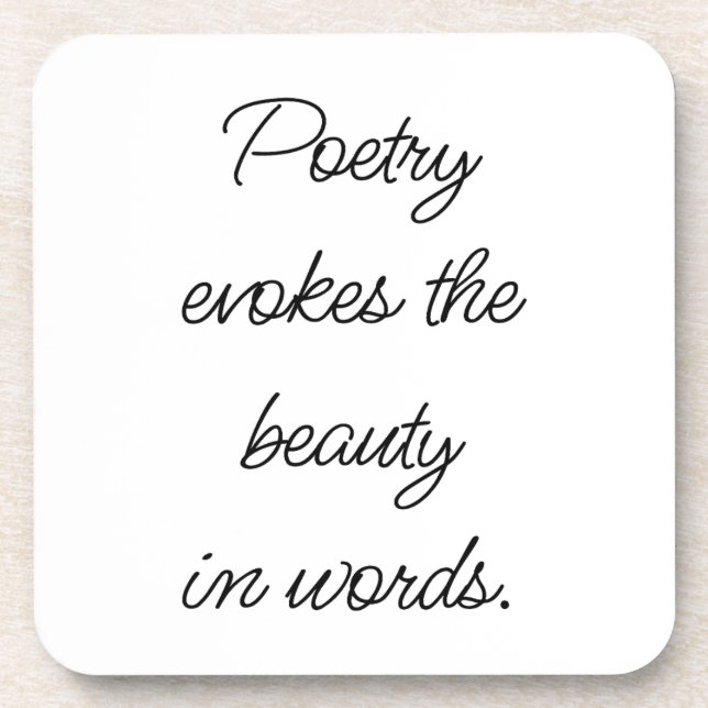 Poetry Evokes Hard Plastic Coaster (Front)