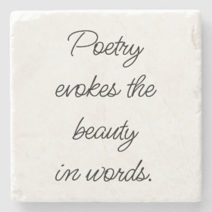 Poetry Evokes Marble Stone Coaster