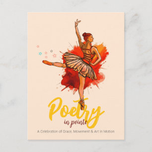 Poetry in Pointe   Ballet Recital Performance Invi Postcard