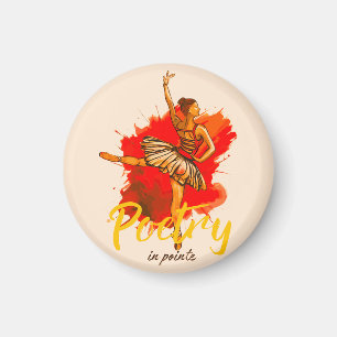 Poetry in Pointe – Elegant Ballerina Art for Dance Magnet