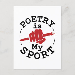 Poetry Is My Sport Poet Poem Writer Postcard