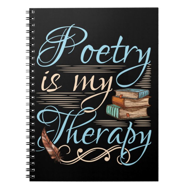 Poetry Is My Therapy Cute Poet Poem Writer Notebook (Front)
