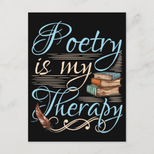 Poetry Is My Therapy Cute Poet Poem Writer Postcard
