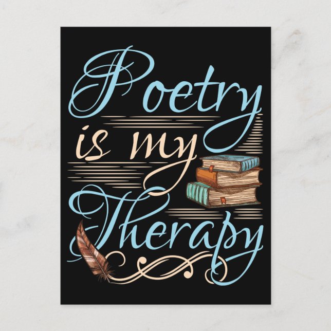 Poetry Is My Therapy Cute Poet Poem Writer Postcard (Front)
