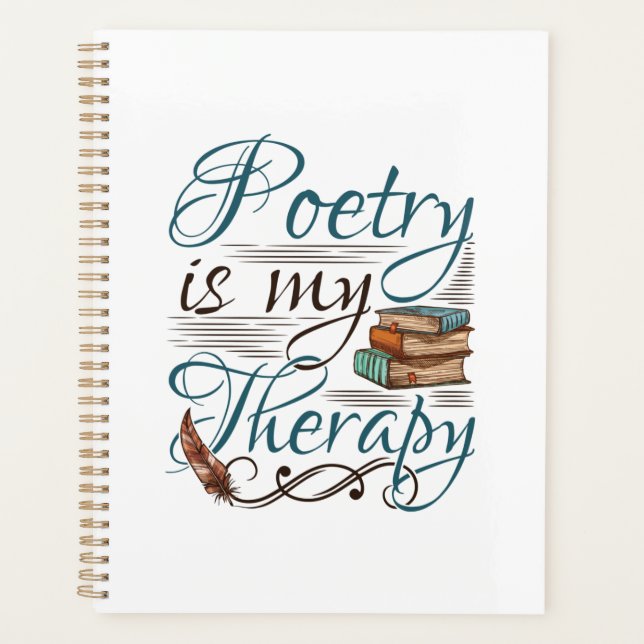 Poetry Is My Therapy Poet Poem Writer Planner (Front)