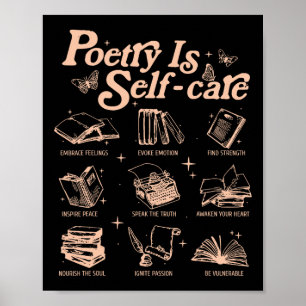 Poetry Is Self-care Literature Bookish Poetry Ment Poster