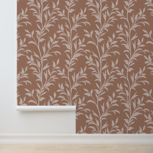 Poetry of Leaves n Stems XL4b foliage Mocha Mousse Wallpaper