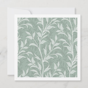 Poetry of Leaves Soft Sage Green Botanical Card