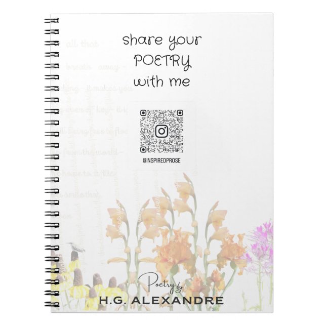 “Poetry Painted Softly” – Notebook (Front)