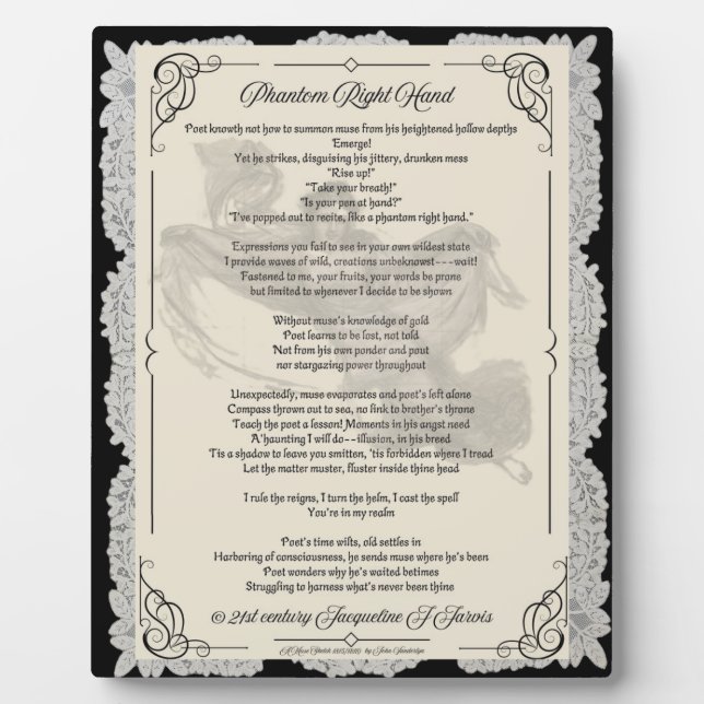 Poetry Phantom Right Hand Original Mediaeval Plaque (Front)