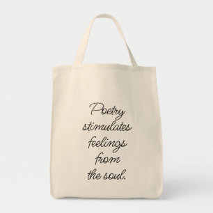 Poetry Stimulates Grocery Tote Bag