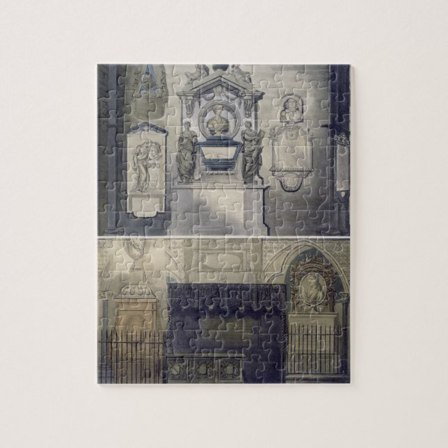 Poets' Corner, plate F from 'Westminster Abbey', e Jigsaw Puzzle (Vertical)