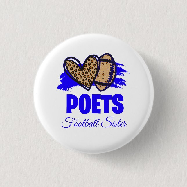 Poets Football Button - Customisable  (Front)