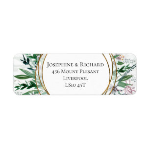 Poets Garden, Foliage Return Address Label