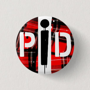 POETS IN DISTRESS PLAID BUTTON