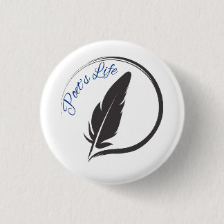 Poet's Life Quill Logo Round Button Pin