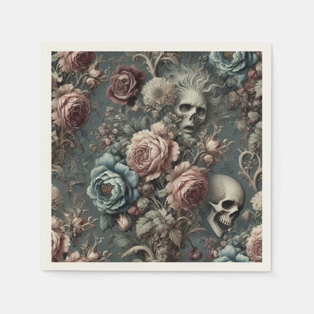 🪦 Poets Pending – Gothic Victorian Napkin (Front)