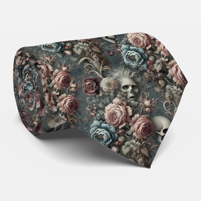 🪦 Poets Pending – Gothic Victorian Tie (Rolled)