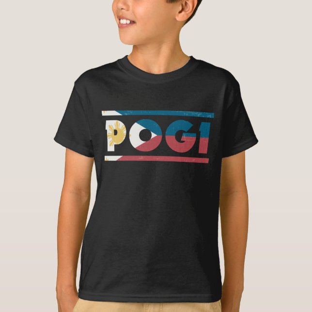 Pogi Funny Boy Proud Pinoy Philippines Flag T-Shirt (Front)