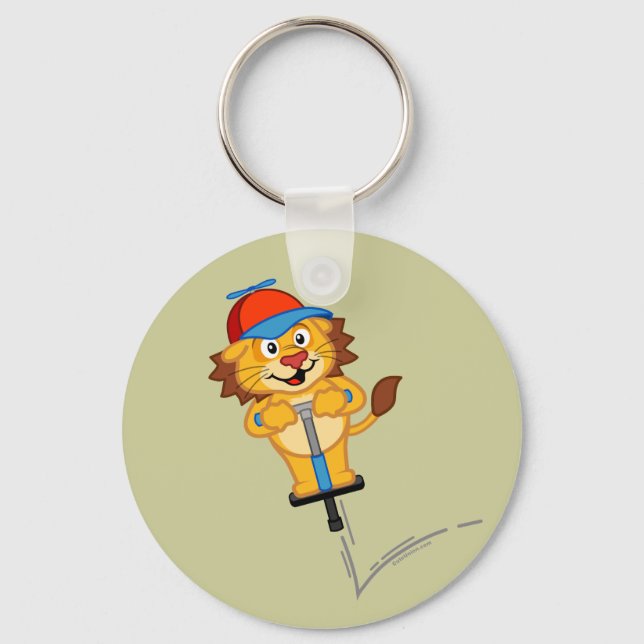 Pogostick Lion Key Ring (Front)