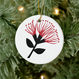 Pohutukawa Flower , New Zealand Ceramic Ornament