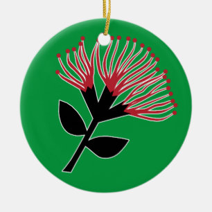 Pohutukawa Flower , New Zealand Ceramic Ornament
