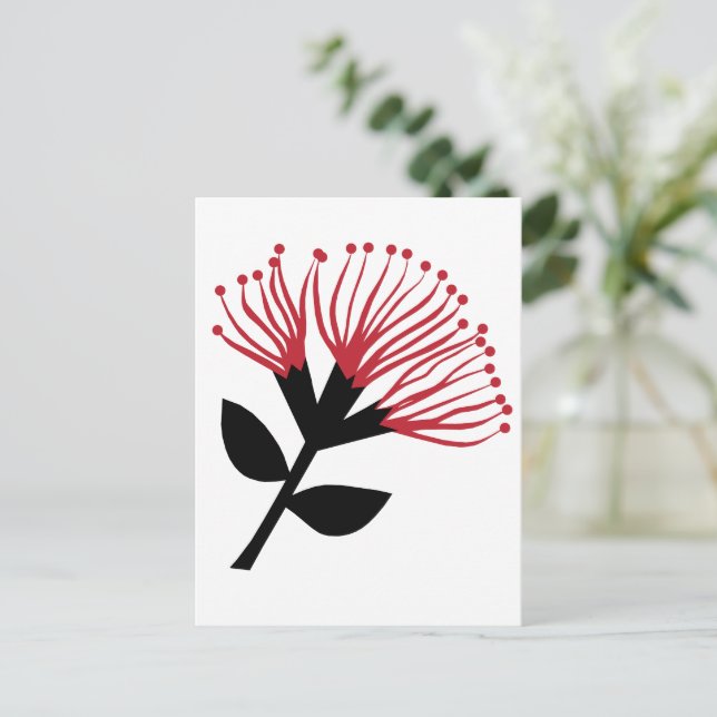 Pohutukawa Flower, New Zealand Postcard (Standing Front)