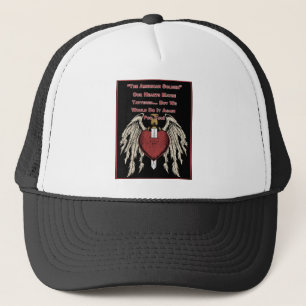 Poignant American Soldier Tattered Hearts Trucker Hat