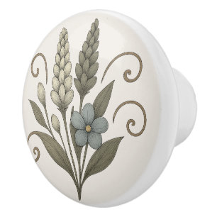 Poignée en Céramique green-blue vintage handle Ceramic Knob