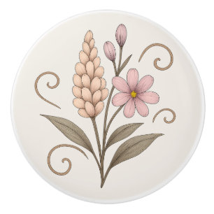 Poignée en Céramique peach and pink handle Ceramic Knob